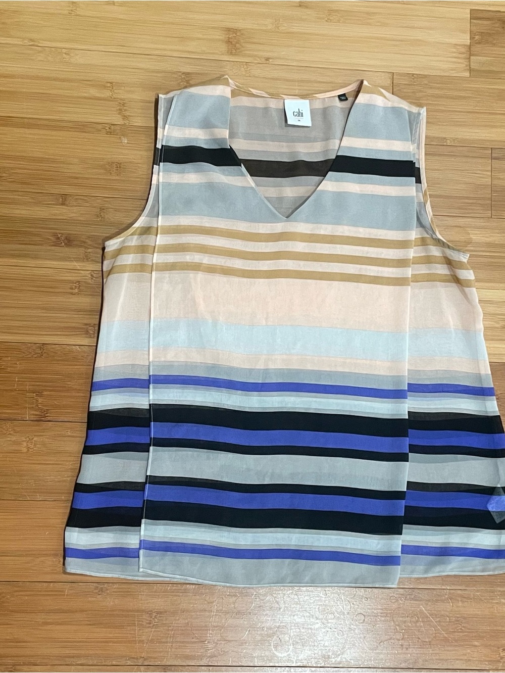 CAbi Striped Sheer Sleeveless Top Sz M (146)